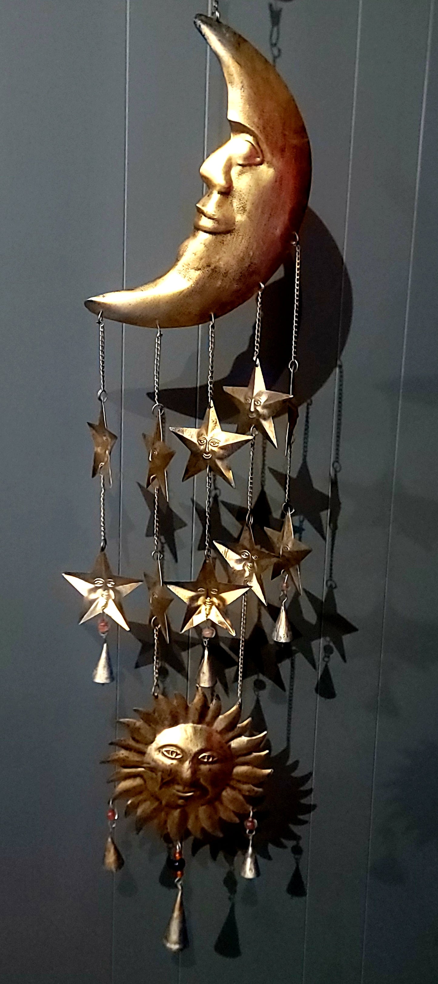 Sun, Moon and stars metal hanging wall art