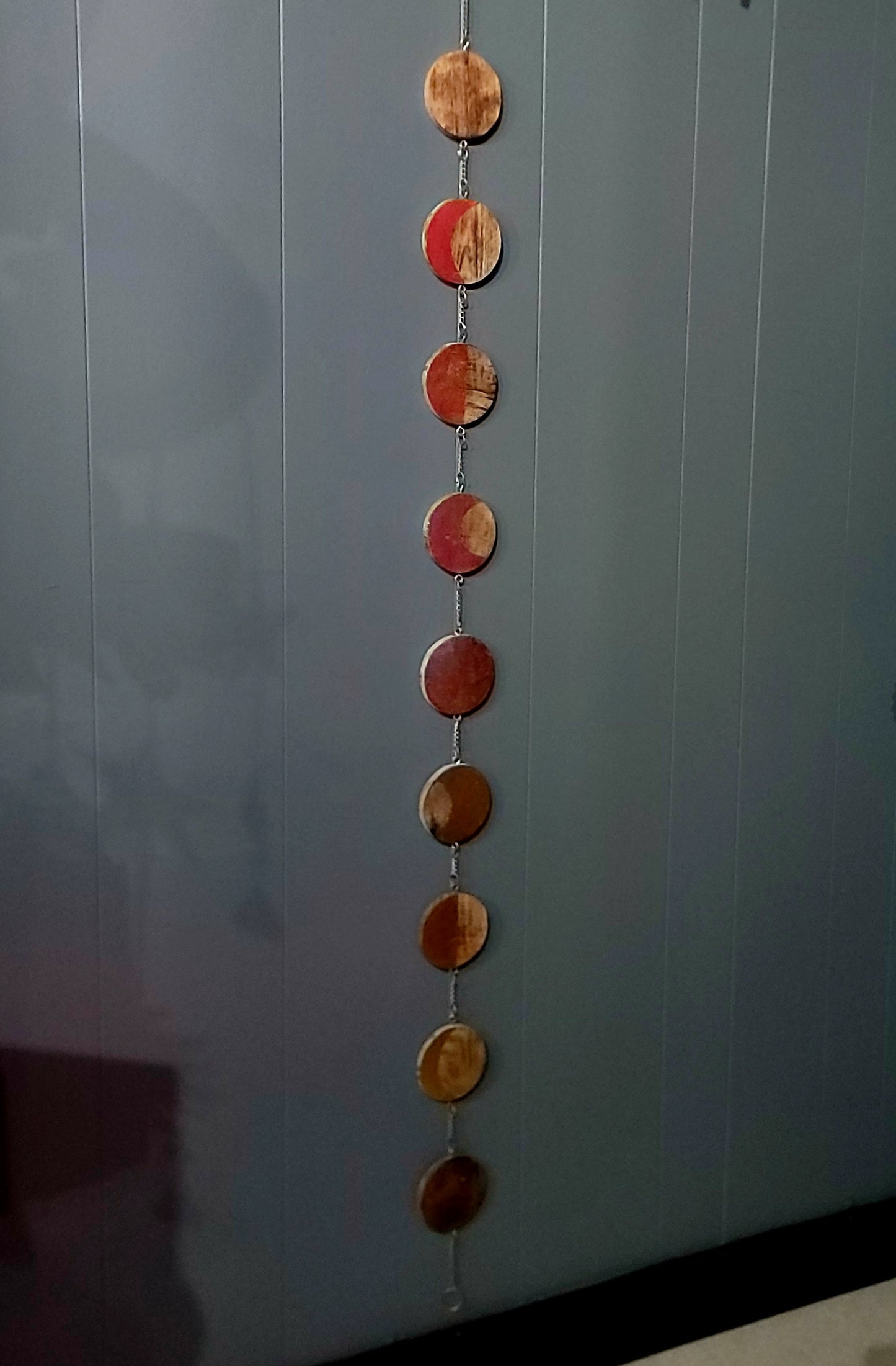 Gold leaf Moon Phase wood hanging wall art