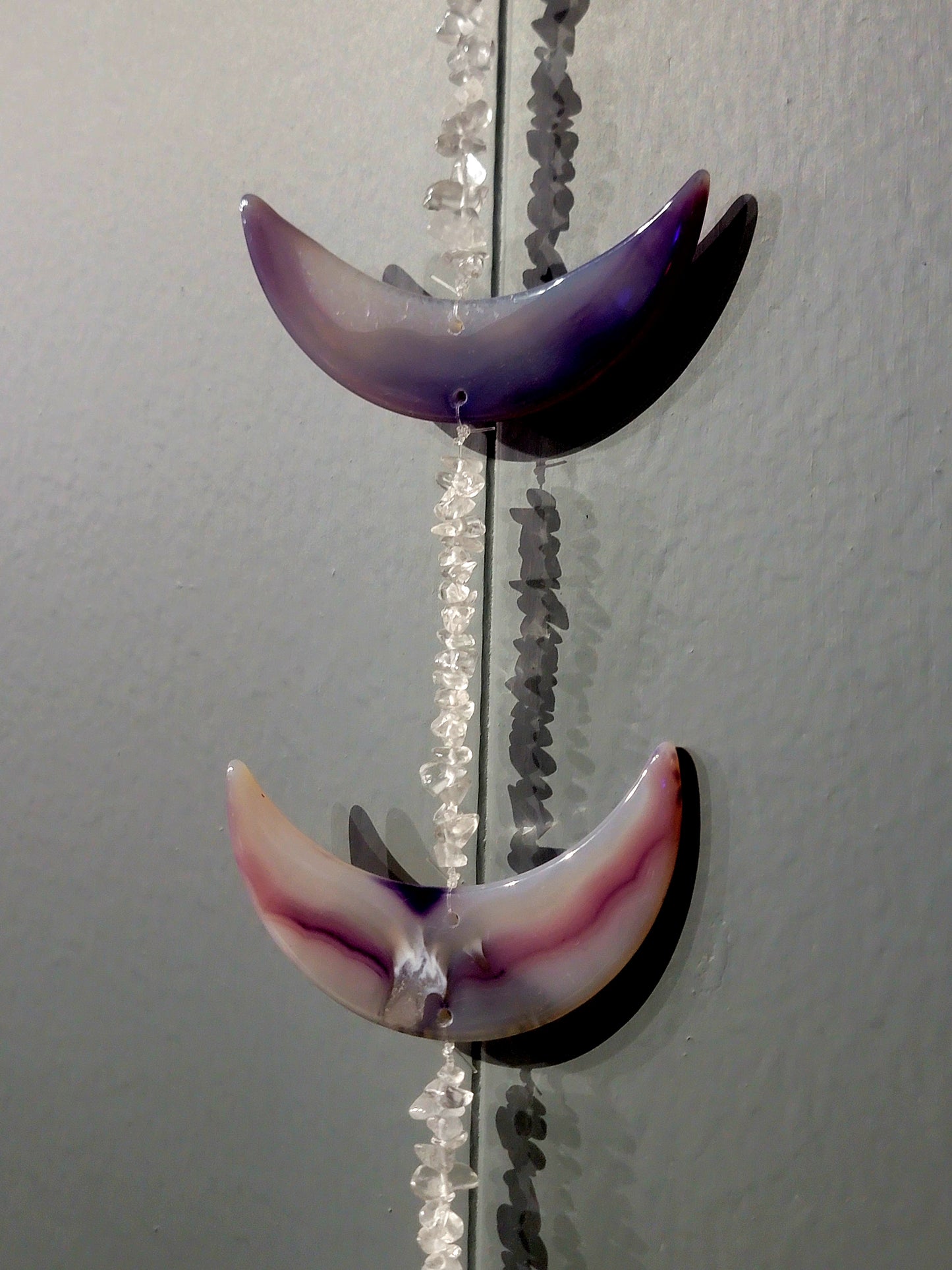 Purple Agate Moon phase hanging wall art.