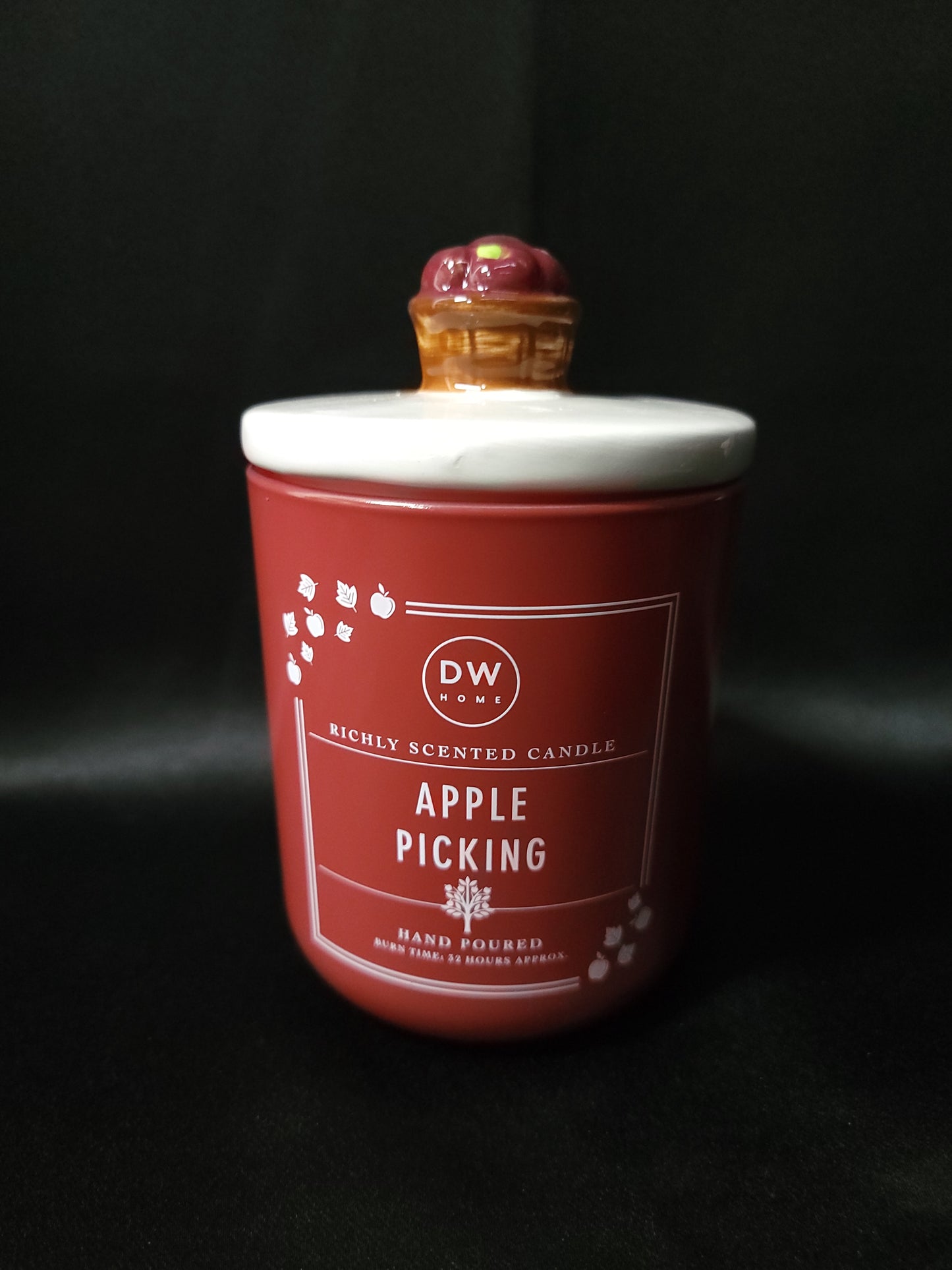 Apple Picking Cozy Knob Ceramic Candle