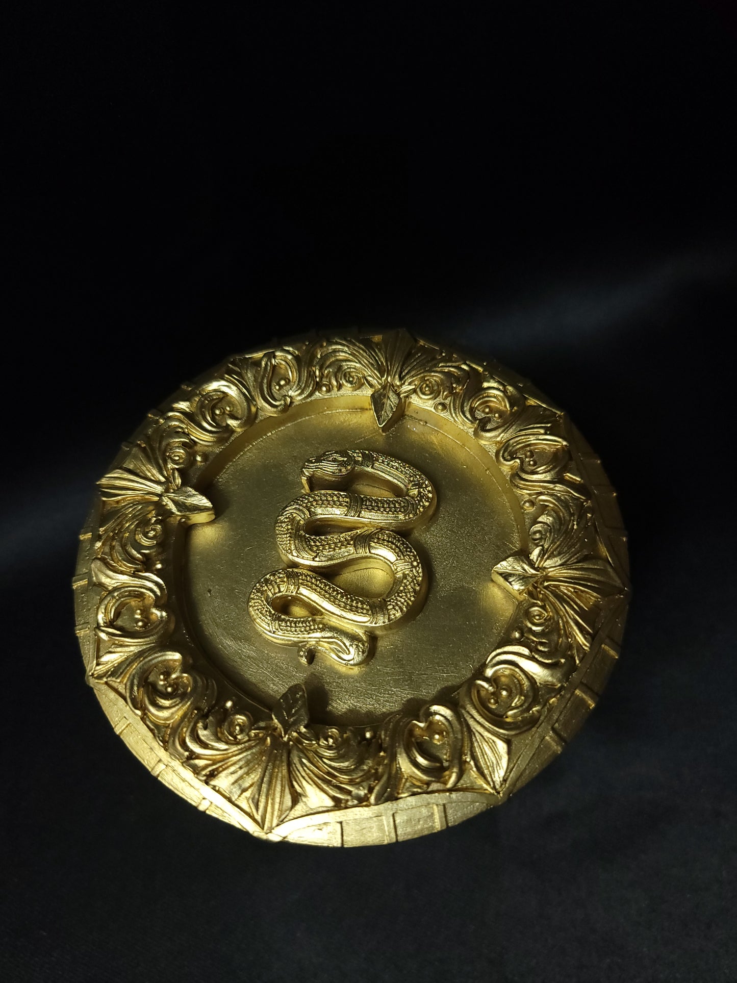 Victorian Goth Glass Candle Witching Hour with Snake Lid