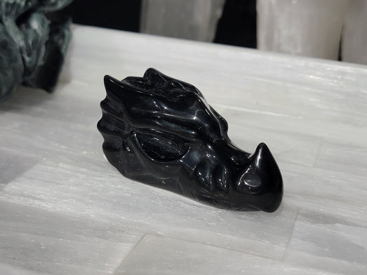 Black Obsidian Dragon Skull Crystal Stone