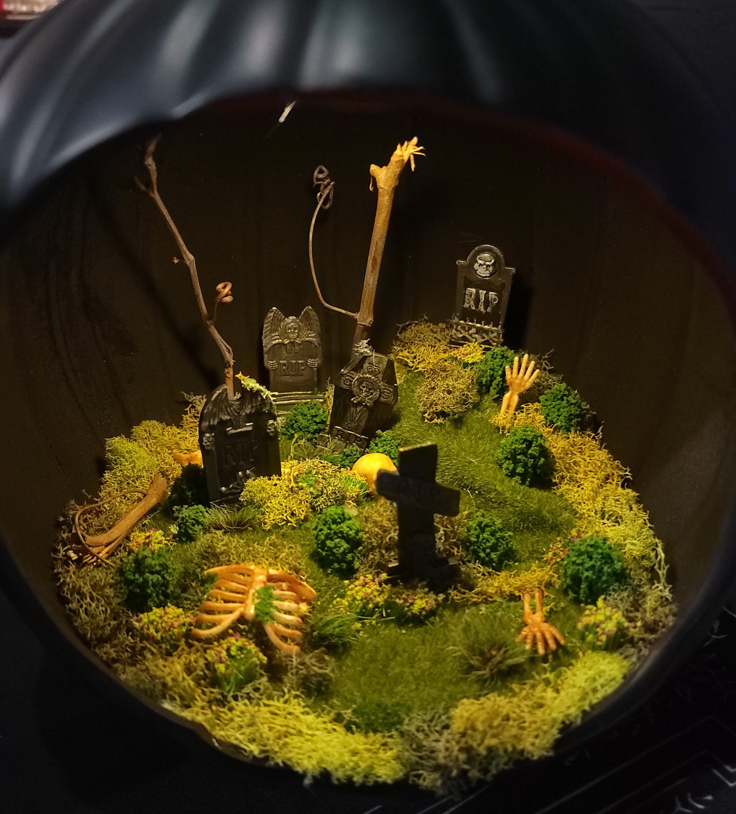 Pumpkin Graveyard terrarium Lantern