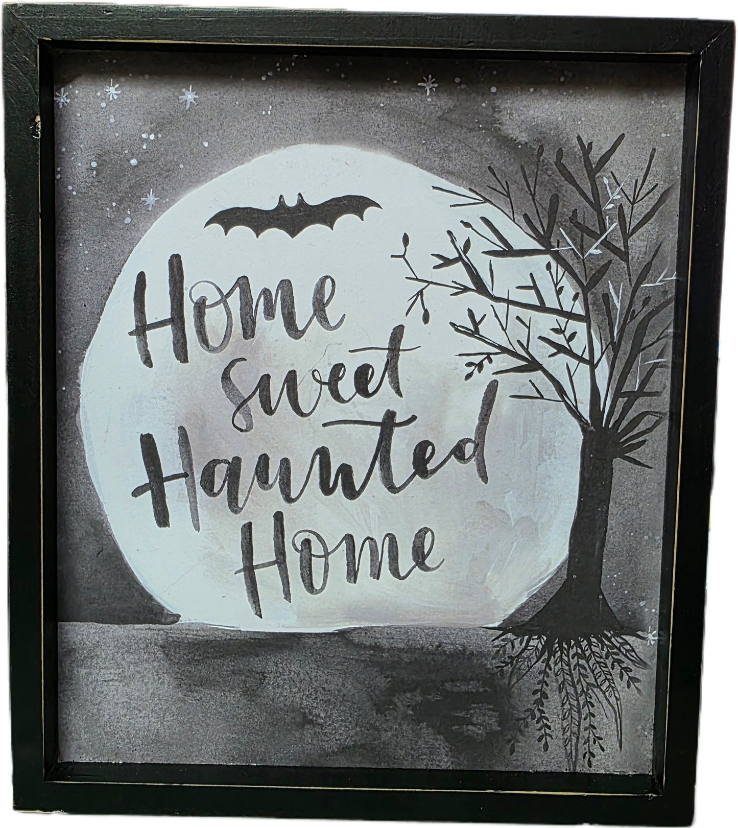 Home Sweet Haunted Home wood sign