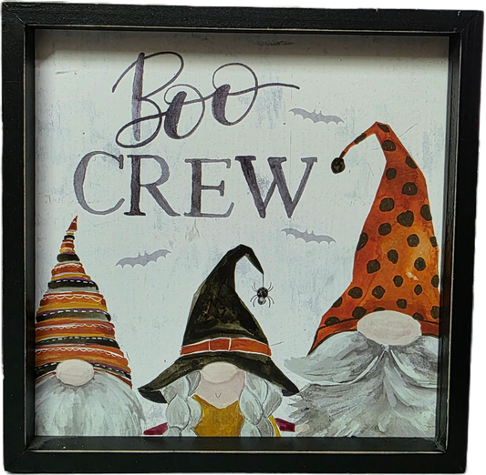 BOO Crew Gnome Wood Sign