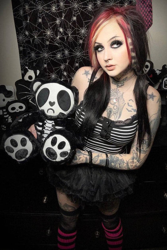 Grumpy Bones Bear Plush Toy Holiday Creepmas Gothmas Christmas Spooky Gift