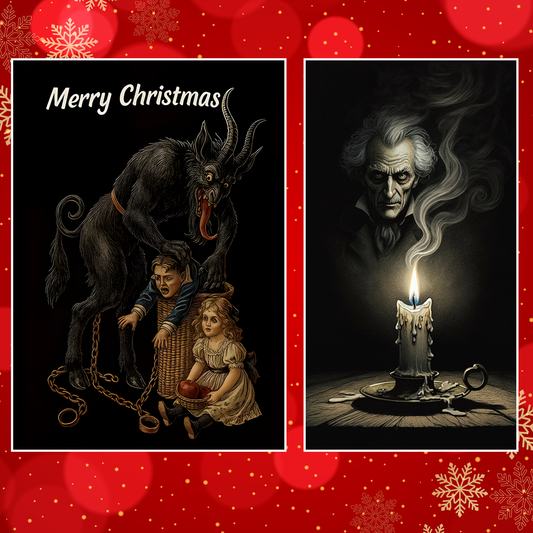 Gothmas Creepmas Christmas Krampus Scrooge Greeting Card