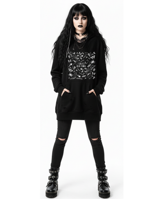 I collect DEAD THINGS Custom Black Hoodie Sweatshirt Pullover insects