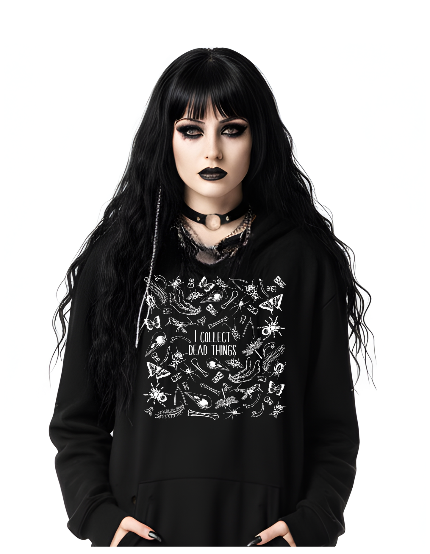 I collect DEAD THINGS Custom Black Hoodie Sweatshirt Pullover insects