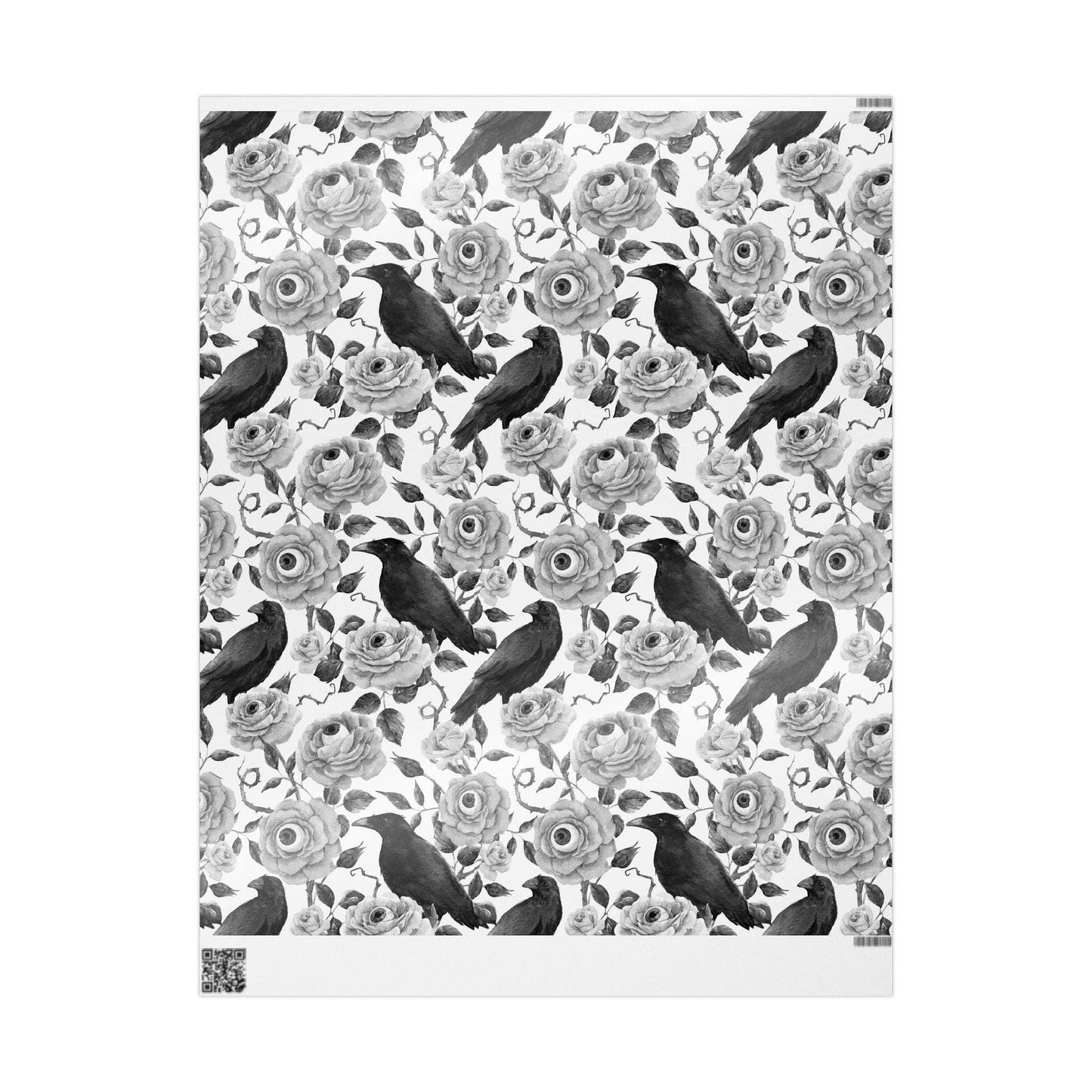 Watchful Eyeball and Raven Spooky Gift Wrapping Paper Roll