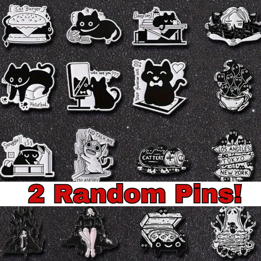 Black Cat Enamel Pin two for $10.50