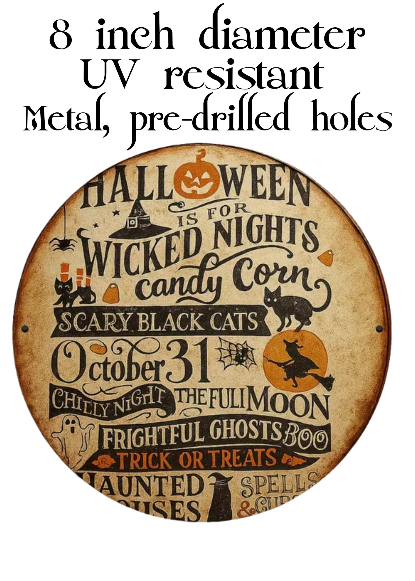 Happy Halloween vintage Metal Wall Art Plaque