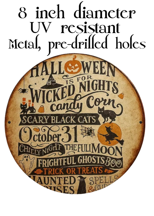 Happy Halloween vintage Metal Wall Art Plaque