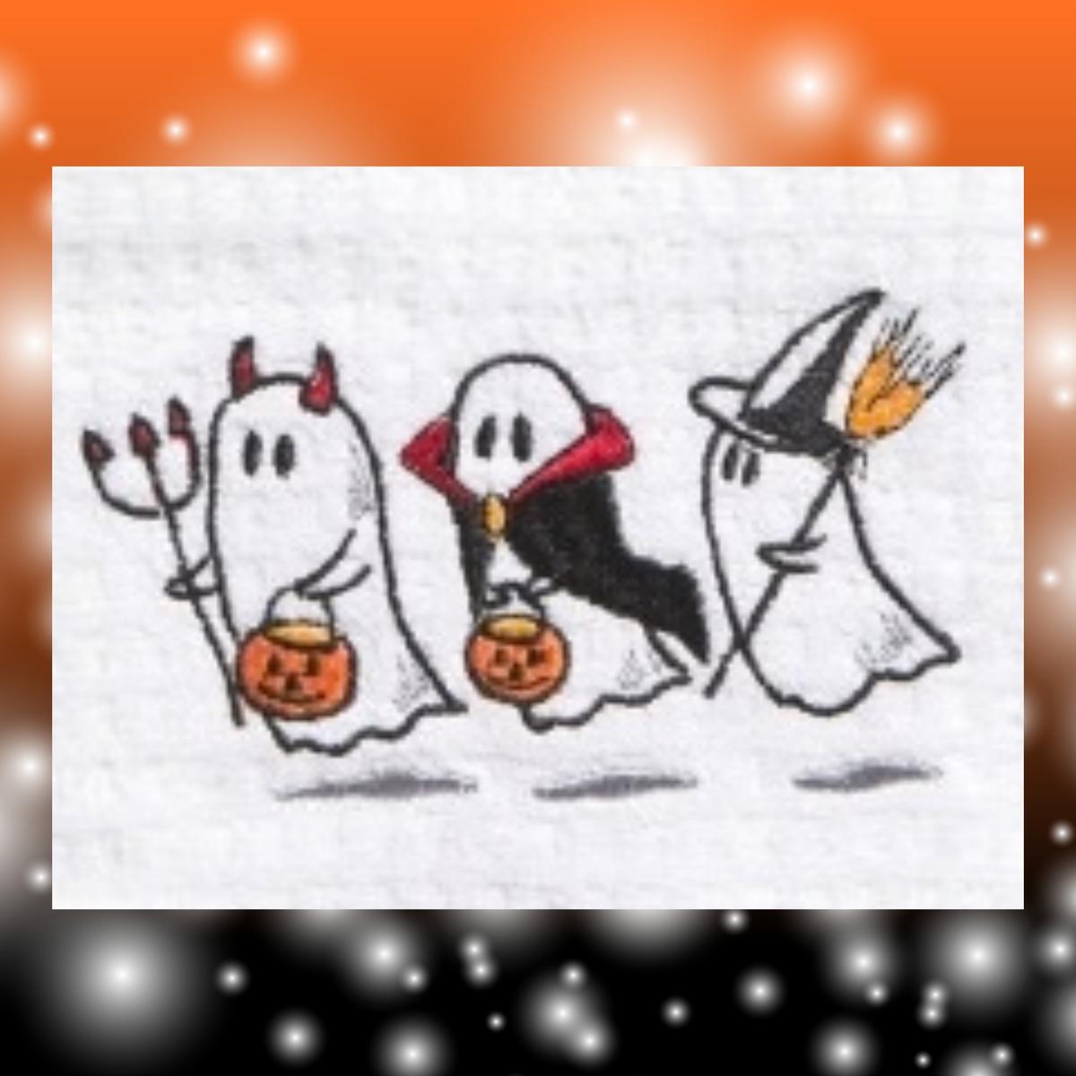 Halloween Ghost Trick-or-Treater Kitchen Towels, Set of 2