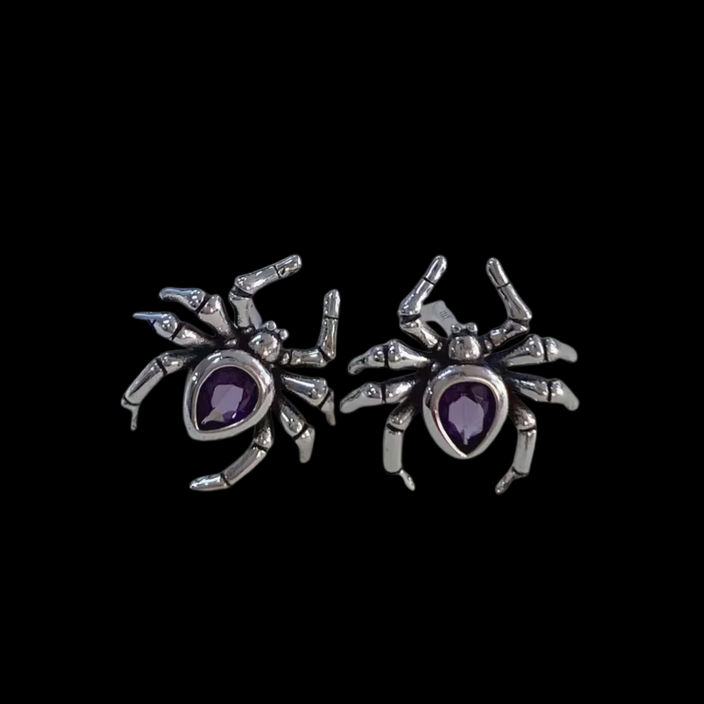 Pendientes de araña de obsidiana