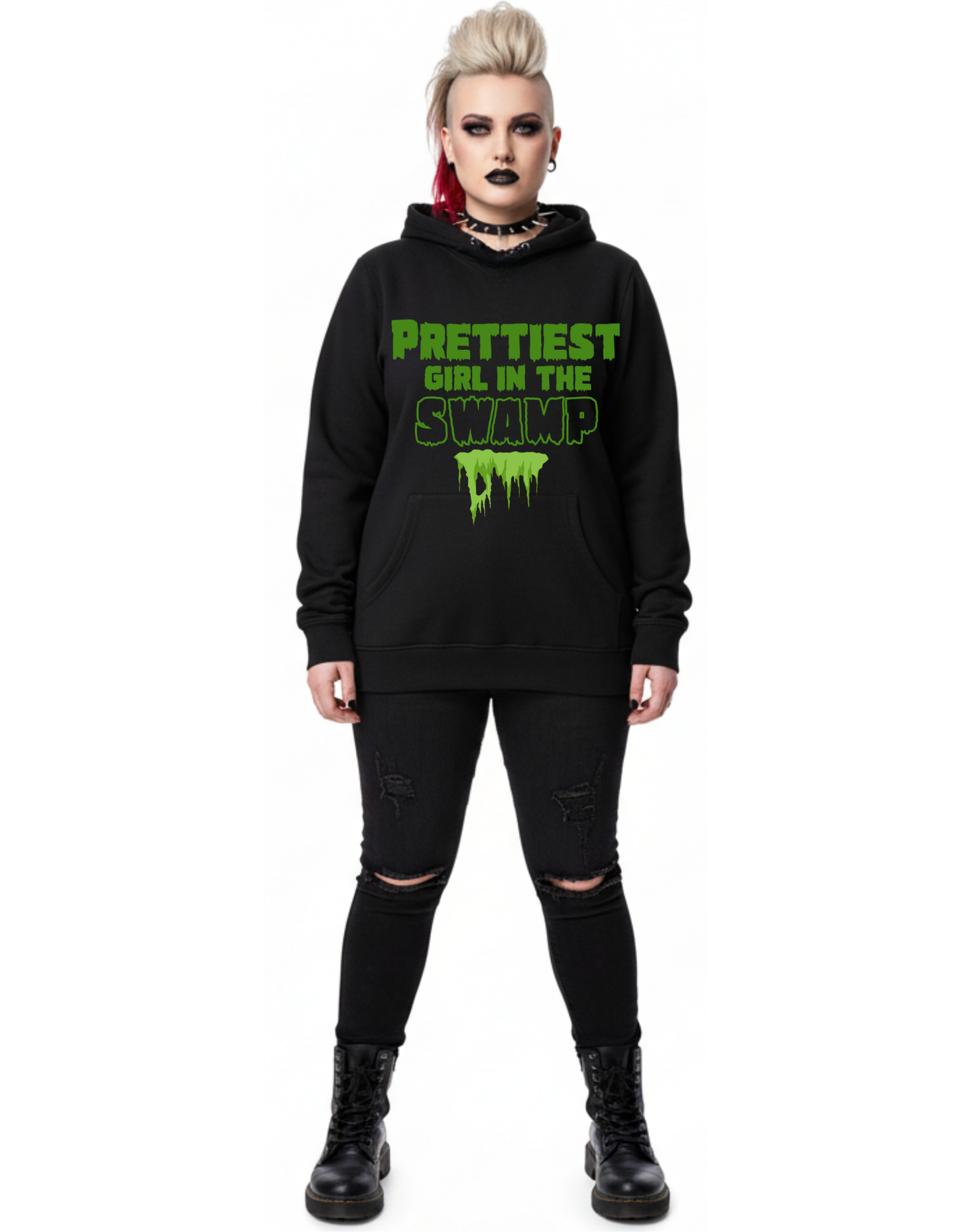 New Prettiest Girl in the Swamp Halloween Custom Black Hoodie Sweatshirt Pullover