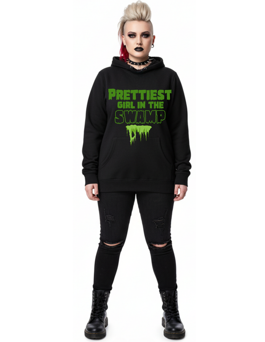 New Prettiest Girl in the Swamp Halloween Custom Black Hoodie Sweatshirt Pullover