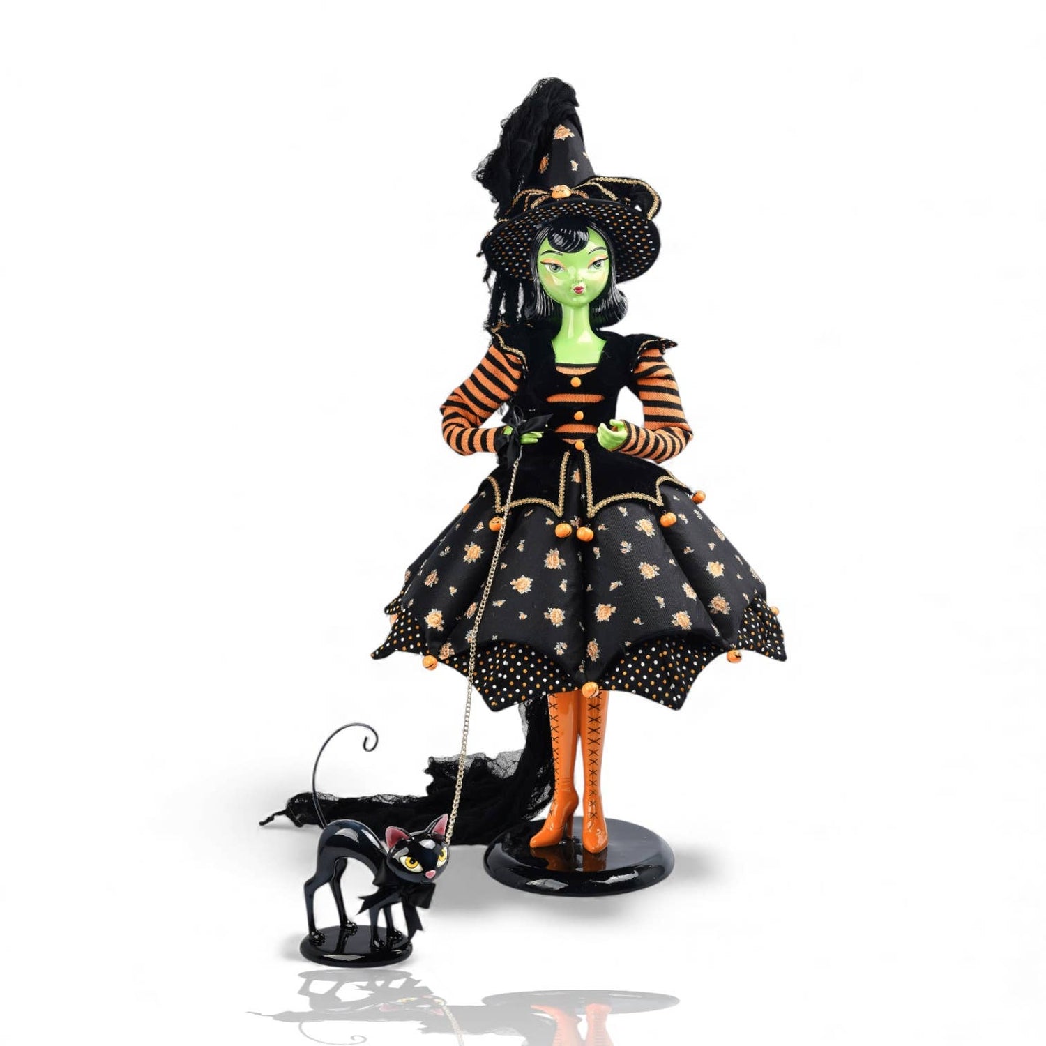 36in Witch with Cat Statue Vintage Tricks Statues - Gothic & Alternative Gift - Haunted