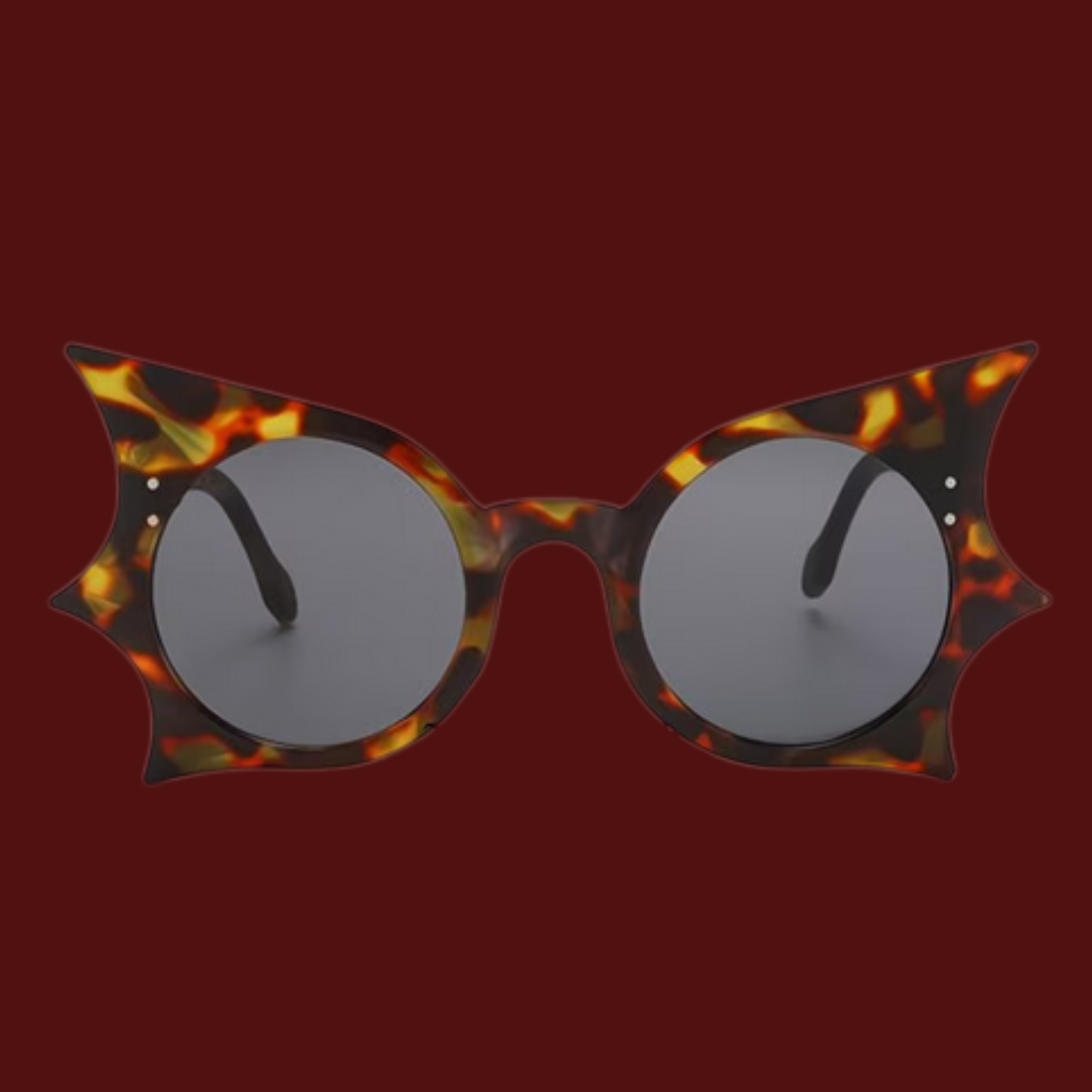 Gothic Bat Wing Round Sun Glasses