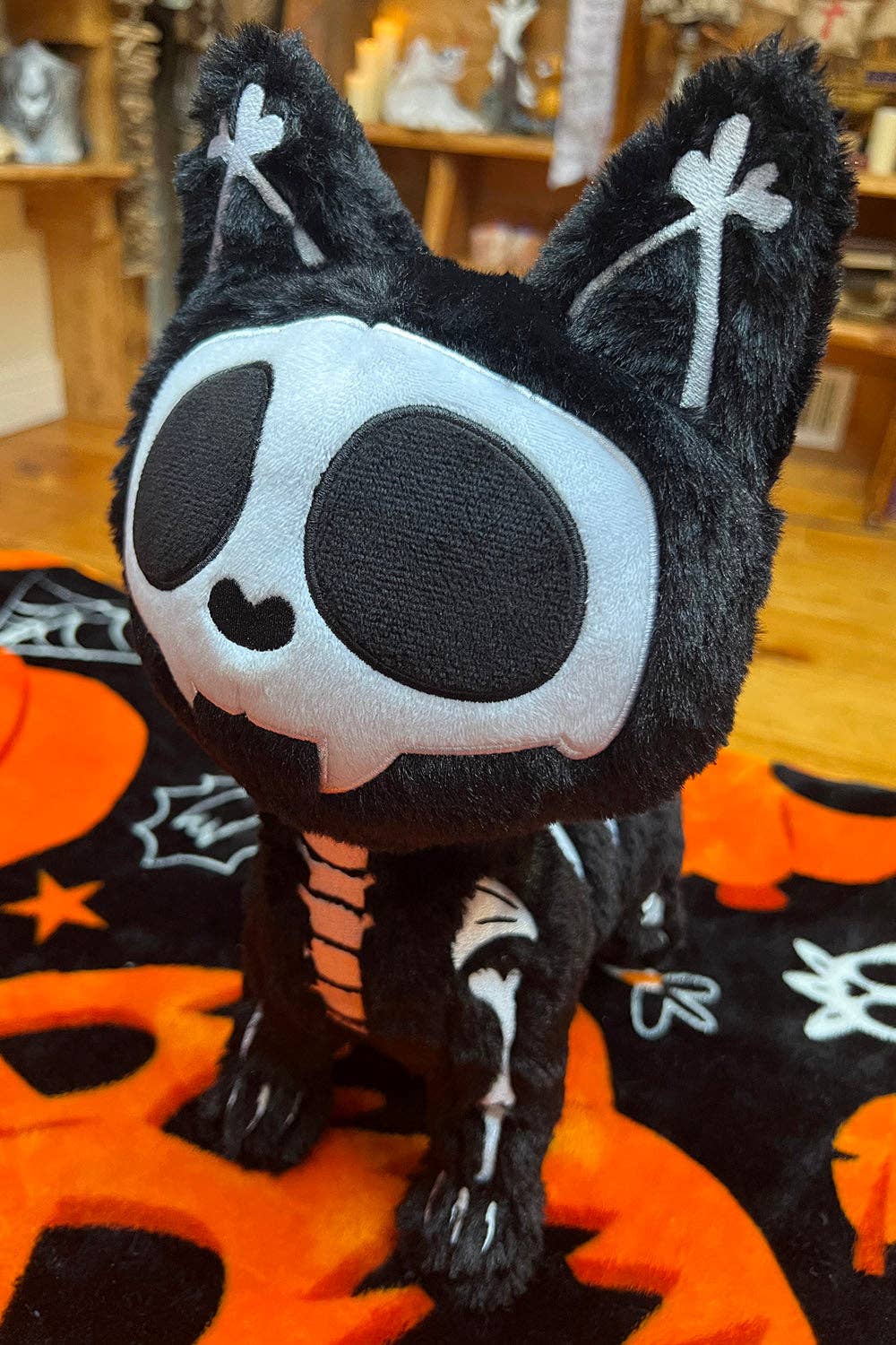 Skelekitty Cat Kitten Skeleton Plush Toy [Deluxe] Holiday Creepmas Gothmas Christmas Spooky Gift