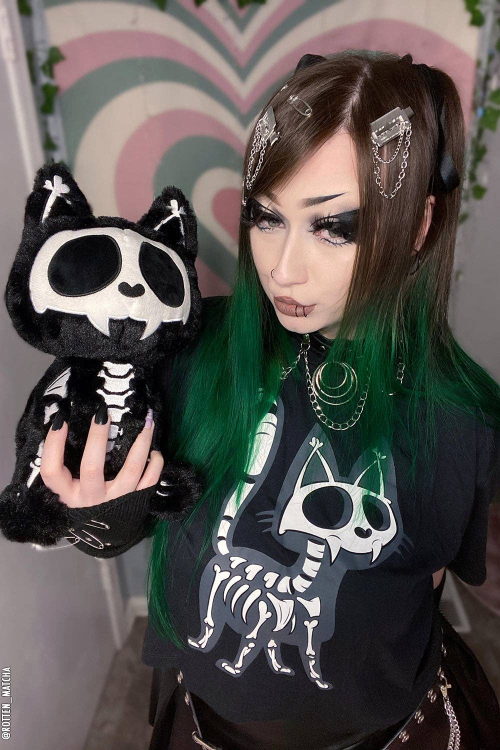 Skelekitty Cat Kitten Skeleton Plush Toy [Deluxe] Holiday Creepmas Gothmas Christmas Spooky Gift