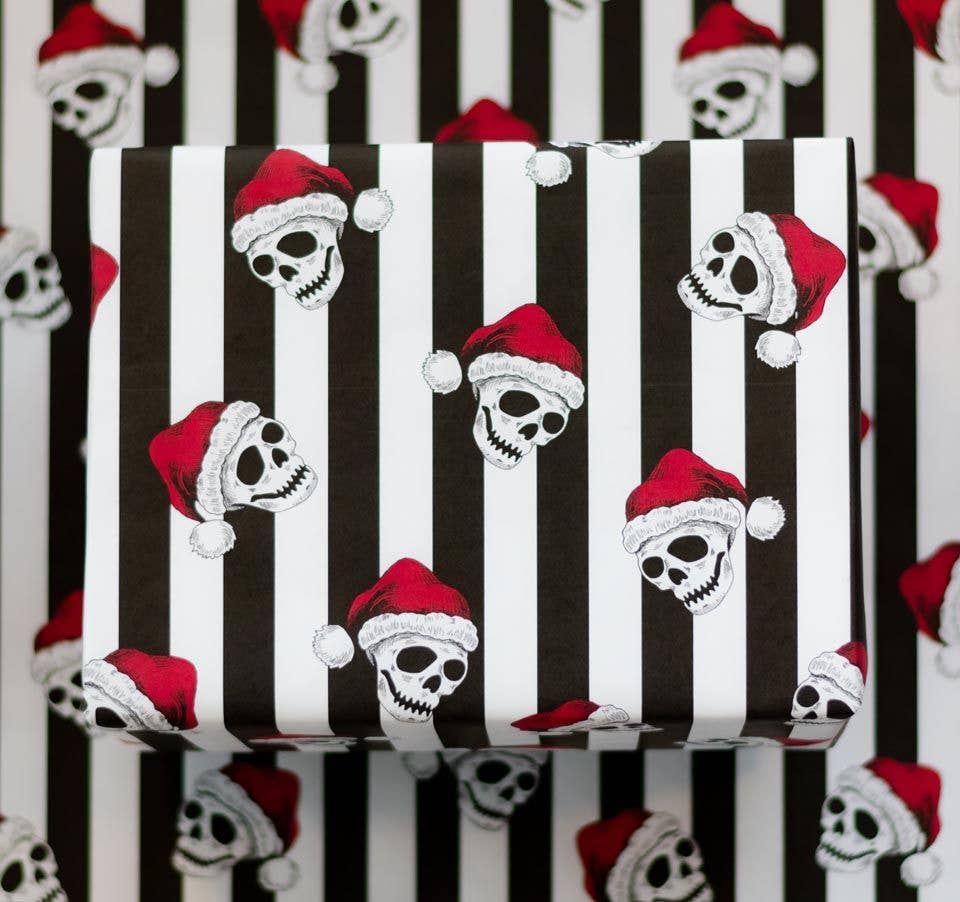 Santa Skull Gift Wrap (8ft Roll)