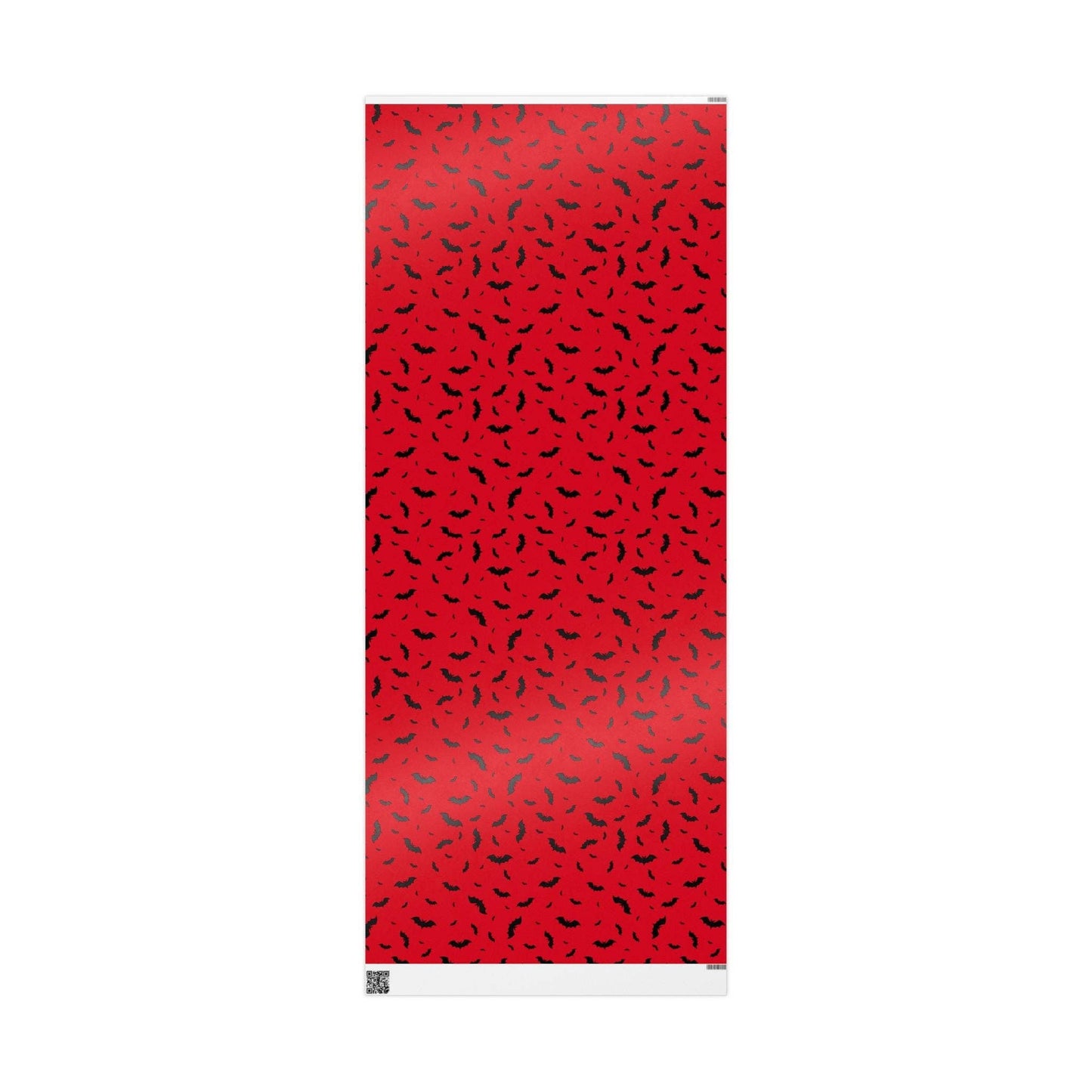 Red and Black Bats Spooky Gift Wrapping Paper Roll