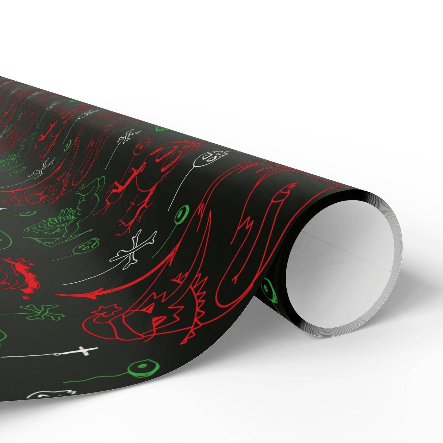 Creepmas Cheer Creepy Santa, Snowman, Skull Gift Wrapping Paper