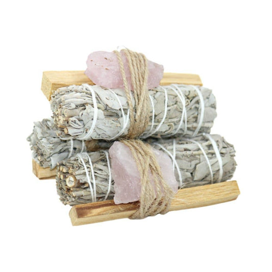 Sage Bundle - Rose Quartz Crystal