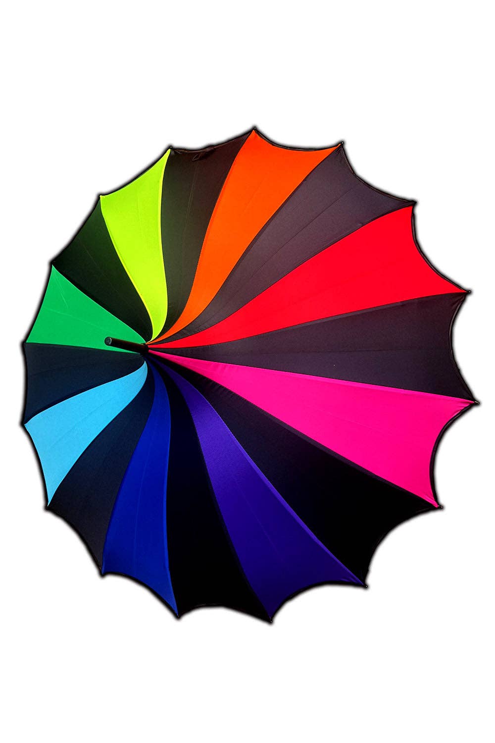Rainbow Batwing Pagoda Umbrella Goth