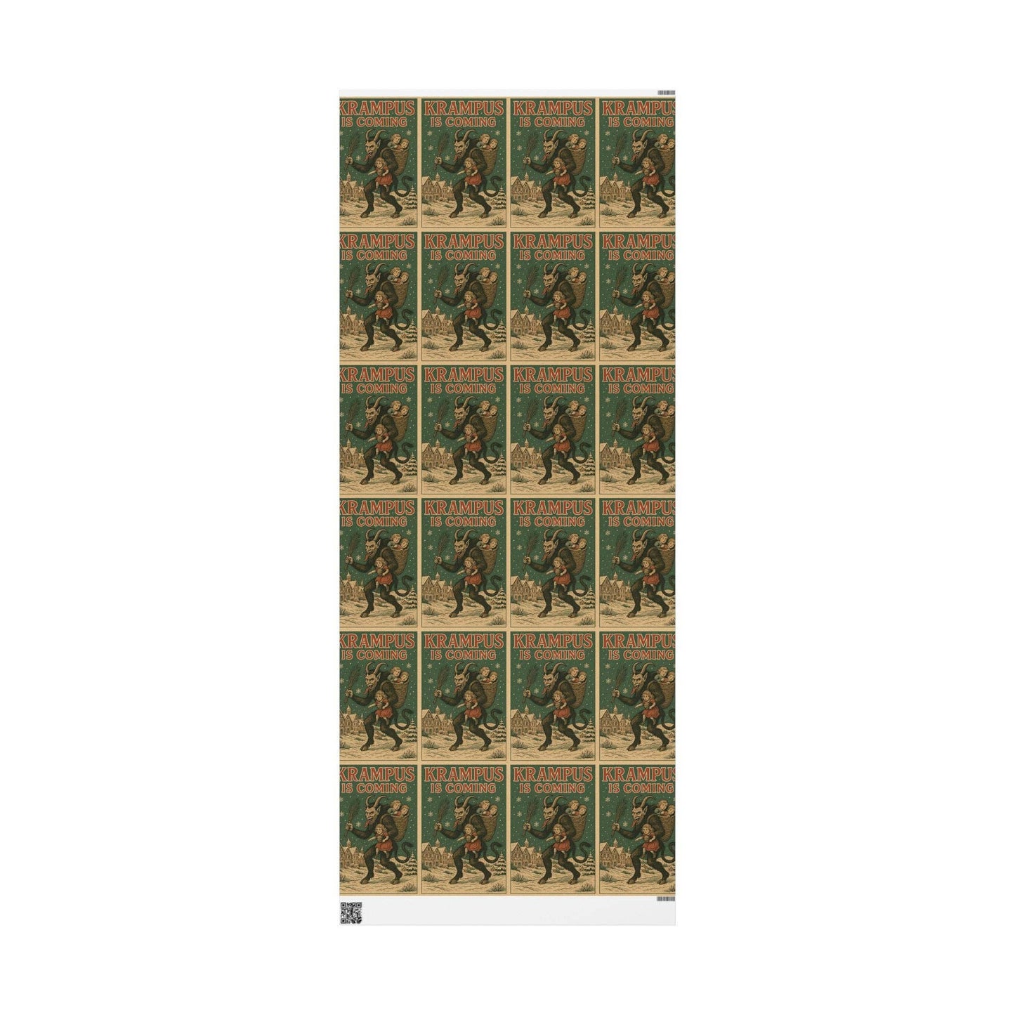 Vintage Style Krampus is Coming Gift Wrapping Paper Roll