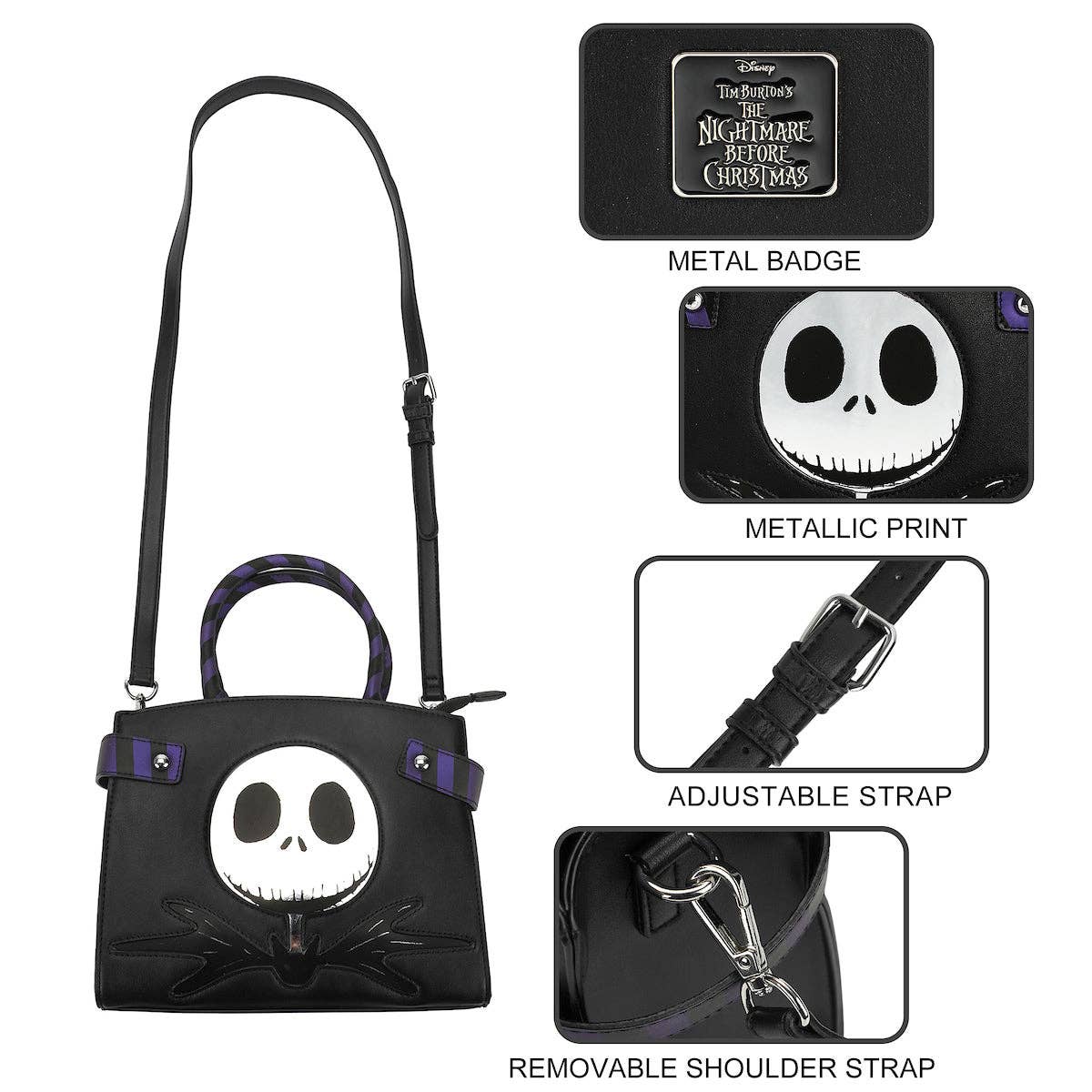 Nightmare Before Christmas Jack Skellington Black Purse & Crossbody Bag