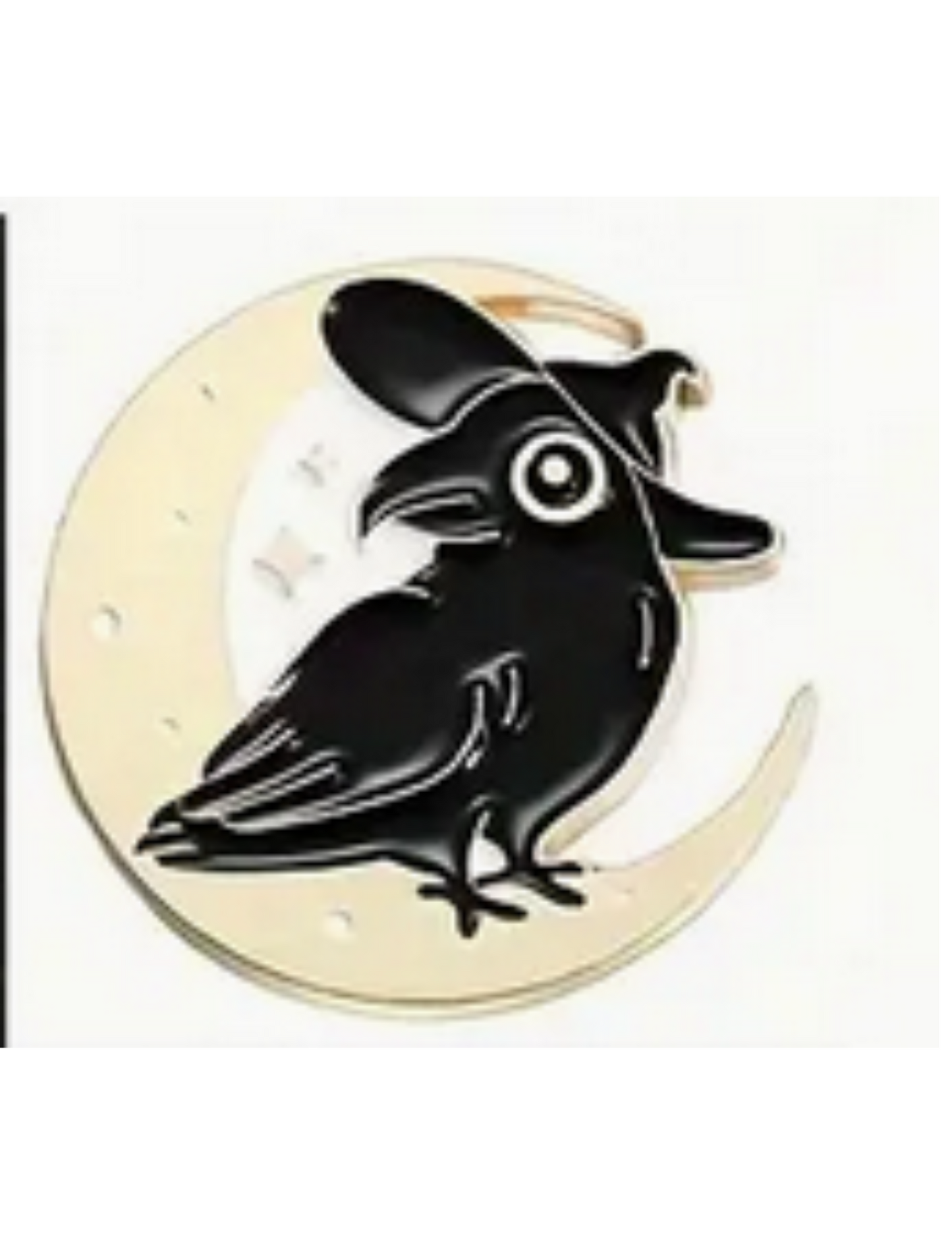 Cartoon Gothic Crow Enamel Pin Raven