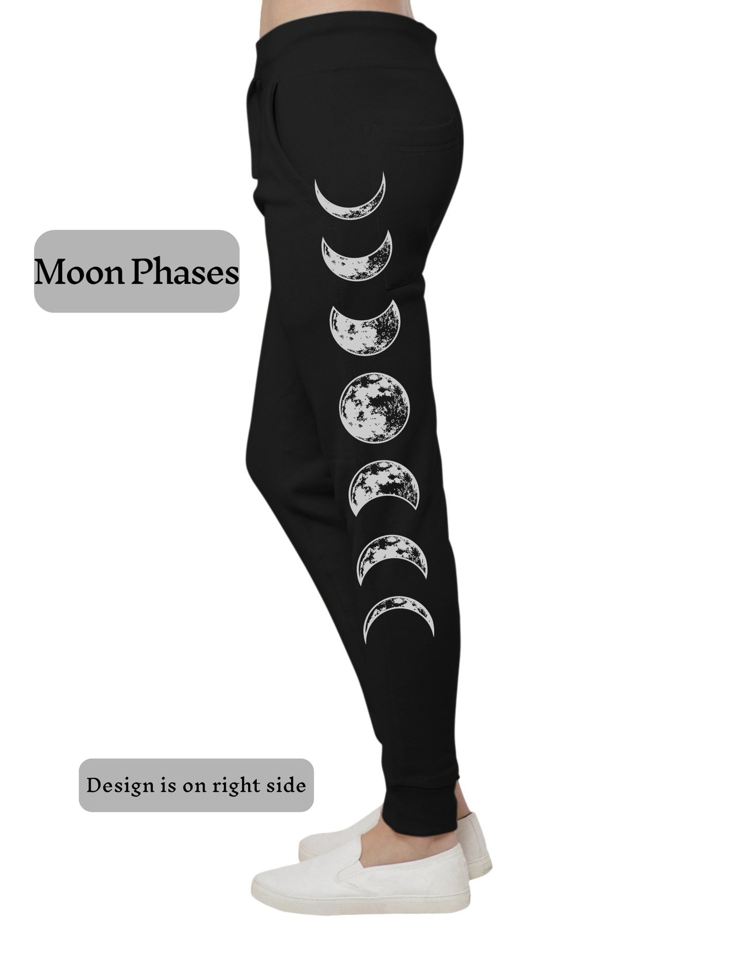 Moon Phases Premium Fleece Joggers Sweat pants Black Unisex