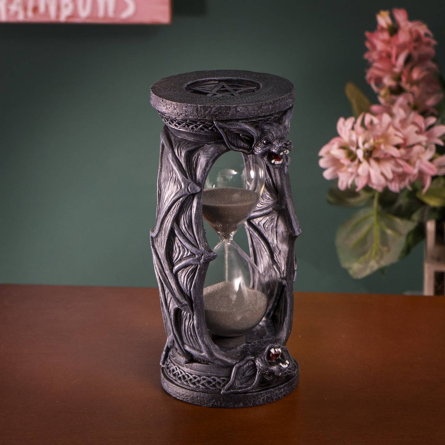 Vampire Bat Hour Glass Sand timer Decorative Tabletop Statue Figurine