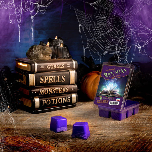Book of Spells, Book Stack with Melting Candle Halloween Fragrance & Wax Electric Warmer
