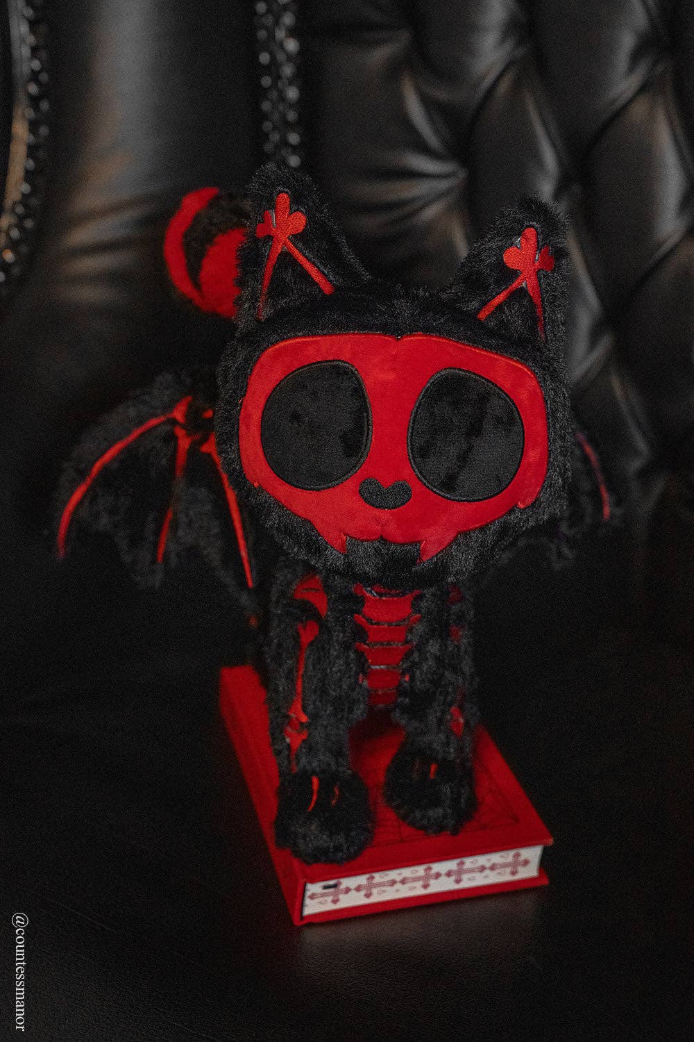 Skelekitty Vampire Limited Edition Plush Toy Red and Black Cat