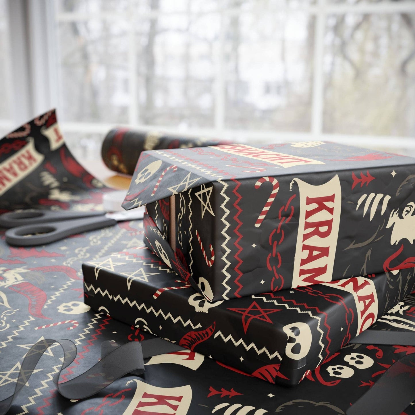 Christmas Horror Krampusnacht Gift Wrapping Paper Roll