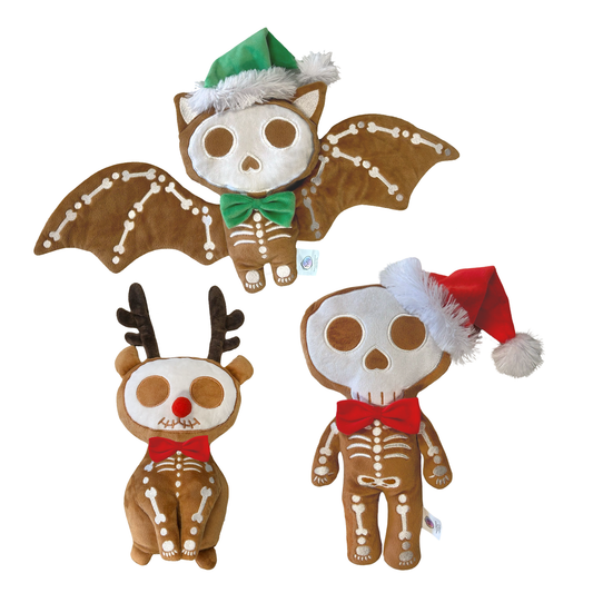 Halloween, Haunted Christmas, GingerDEAD Plush - Reindeer, Bat, Skeleton