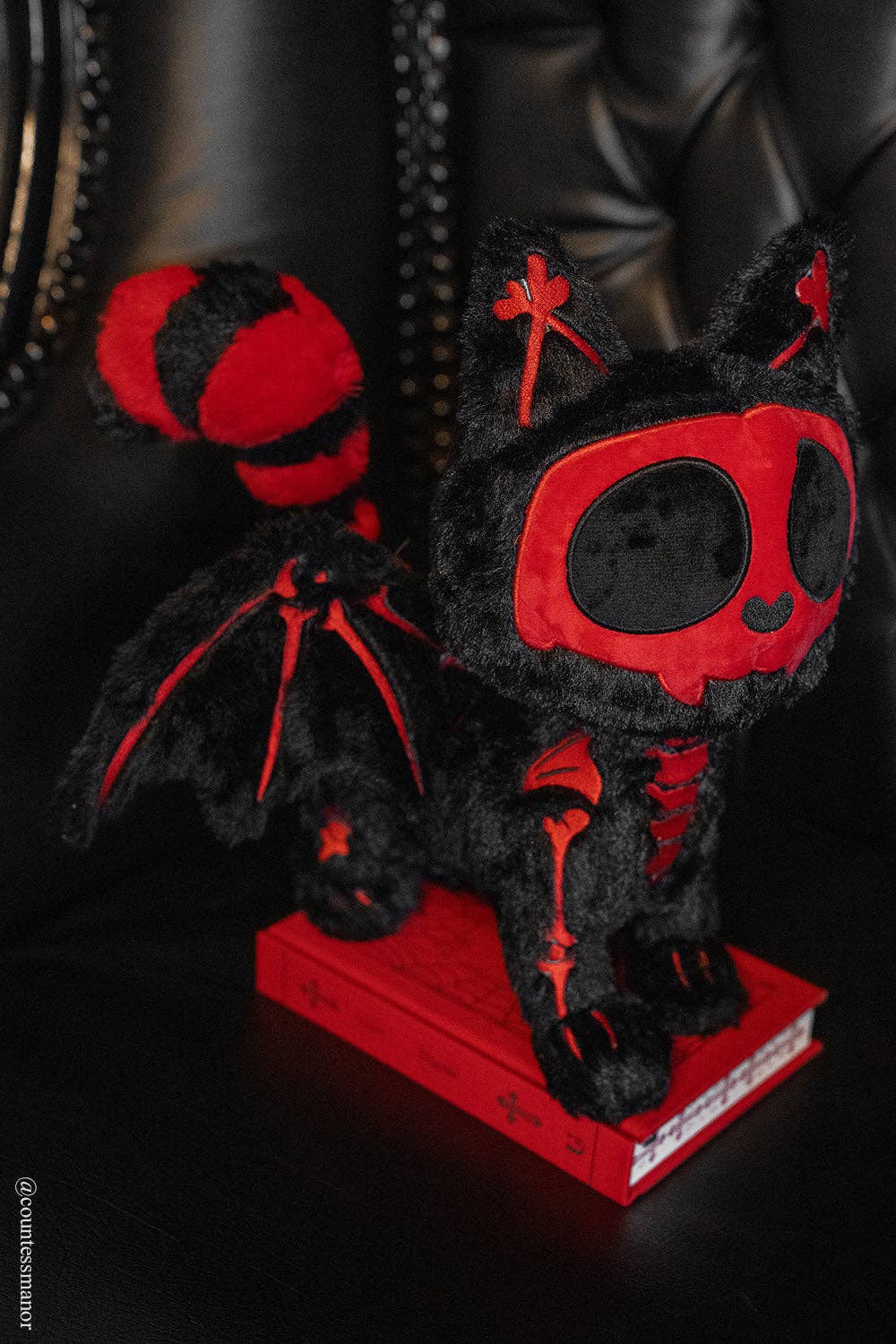 Skelekitty Vampire Limited Edition Plush Toy Red and Black Cat