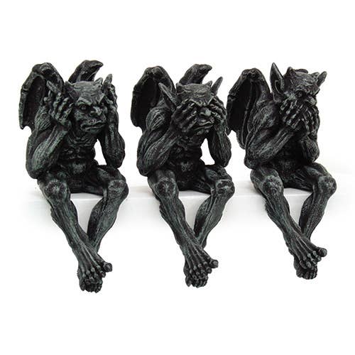 Gargoyle Shelf Sitters-Hear, See and Speak No Evil