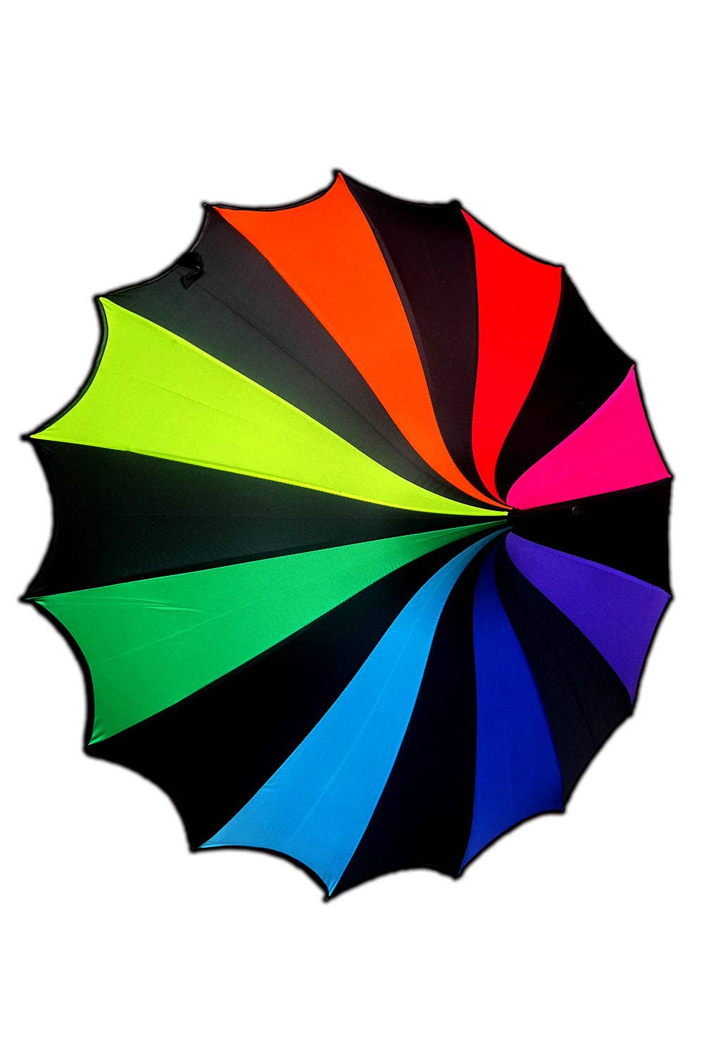 Rainbow Batwing Pagoda Umbrella Goth