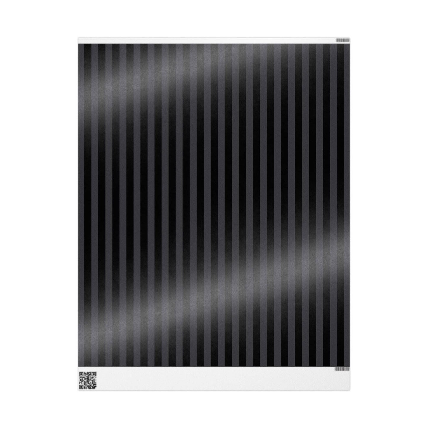 Nevermore Black and Grey Striped Spooky Gift Wrapping Paper Roll
