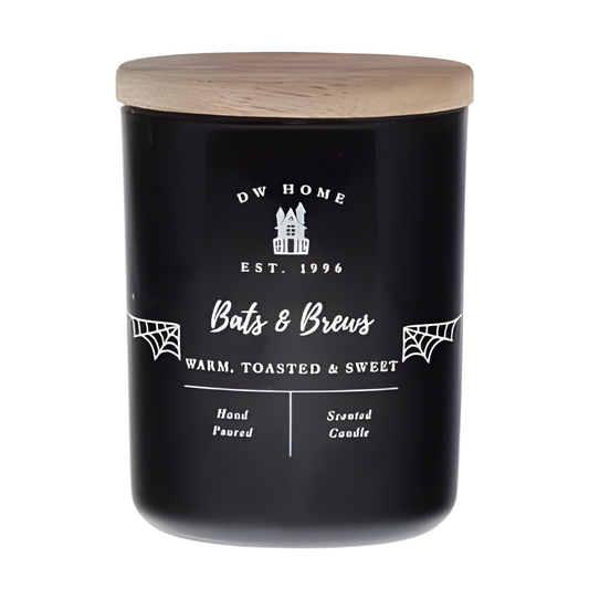 Bats & Brews -Mini Glass Candle warm, toasted & sweet