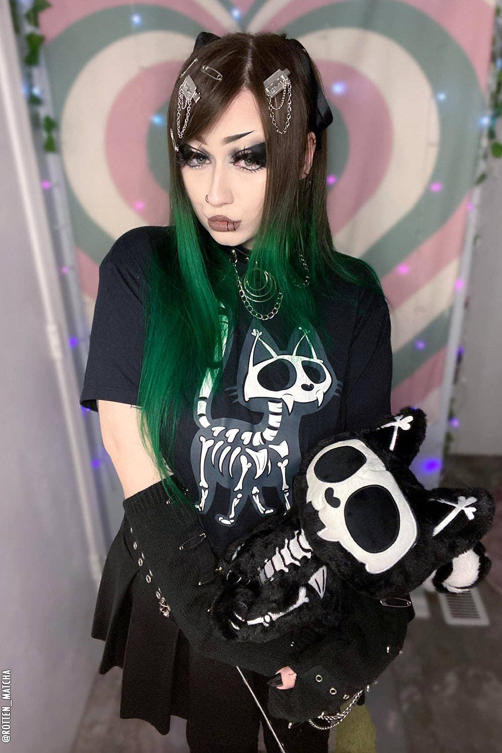 Skelekitty Cat Kitten Skeleton Plush Toy [Deluxe] Holiday Creepmas Gothmas Christmas Spooky Gift