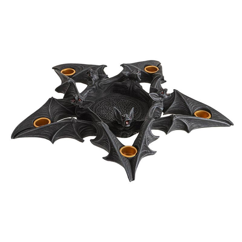 Nosferatu Pentagram Shaped Vampire Bat Candleholder Large