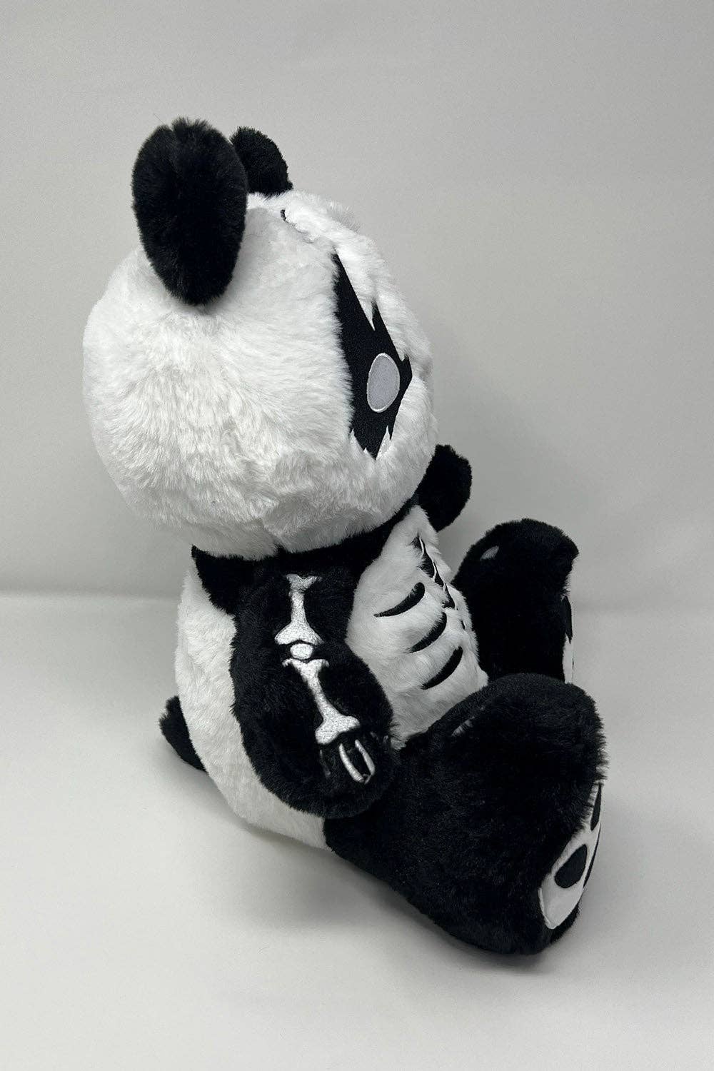 Heavy Metal Skeleton Panda Plush Black and White
