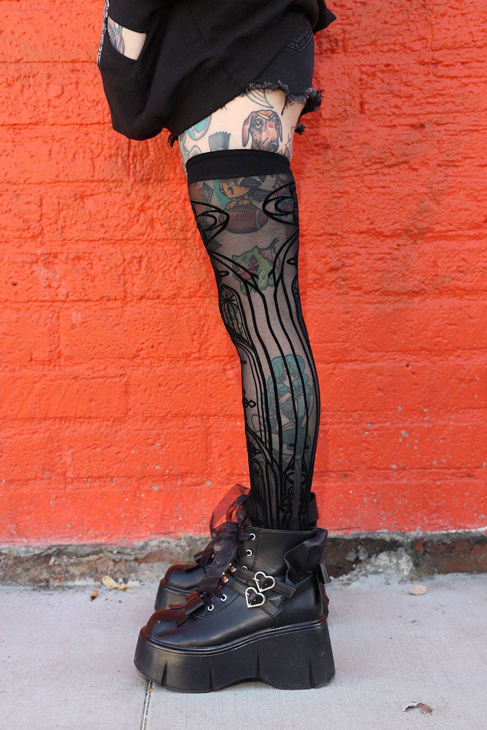 Gothic Cathedral Thigh High Tights Stockings