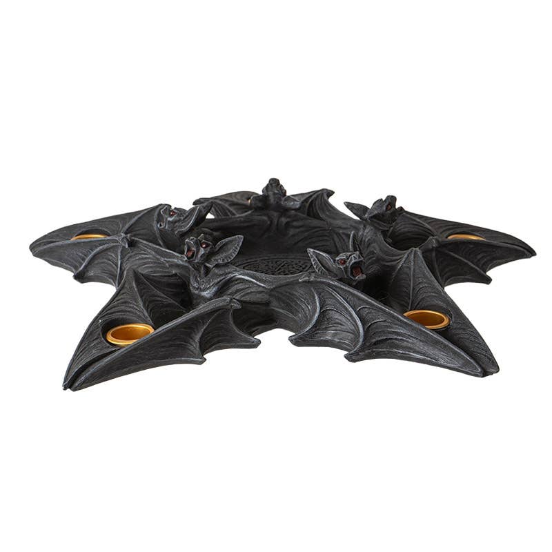 Nosferatu Pentagram Shaped Vampire Bat Candleholder Large