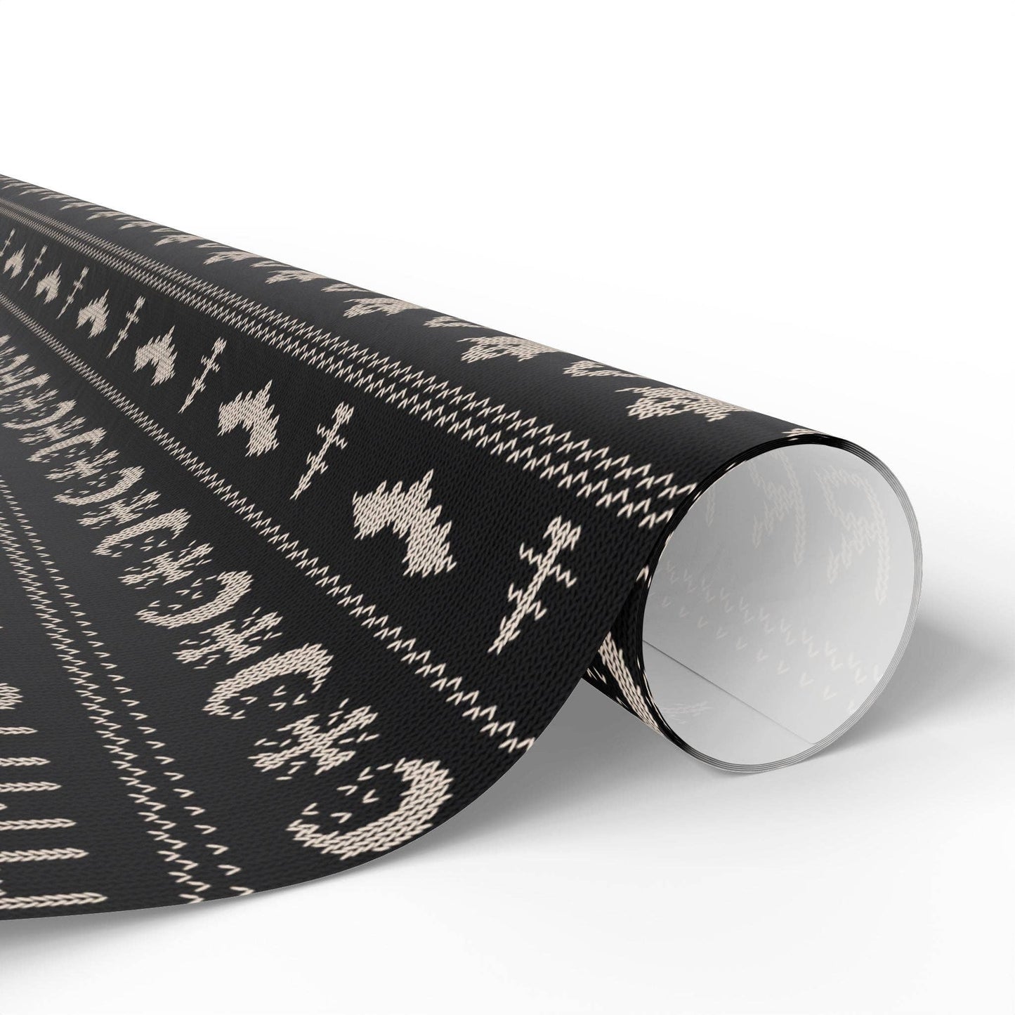Merry Gothmas Black Spooky Gift Wrapping Paper Roll
